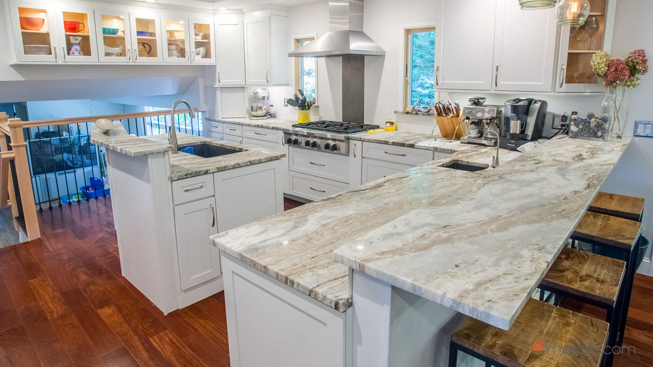 Fantasy Brown Kitchen Quartzite Modern Countertop | Marble.com