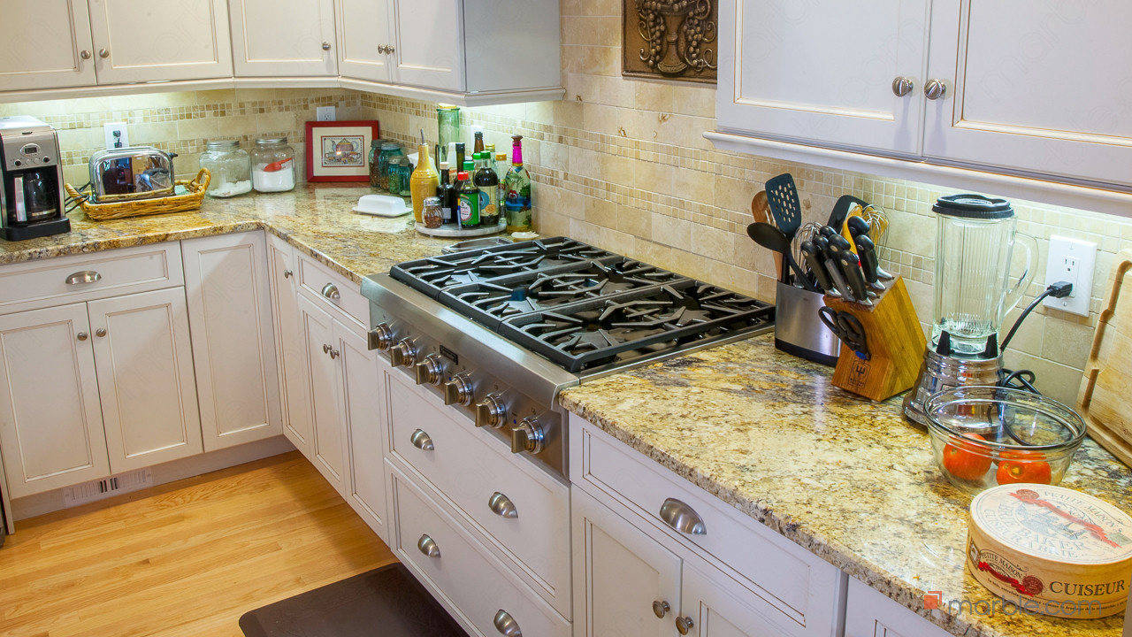 Yellow River Granite Kitchen Countertops with a Large Island | Marble.com