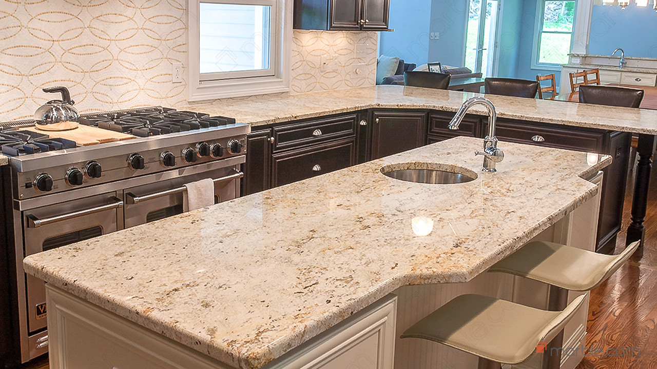 Colonial Gold large Kitchen Granite Countertops | Marble.com