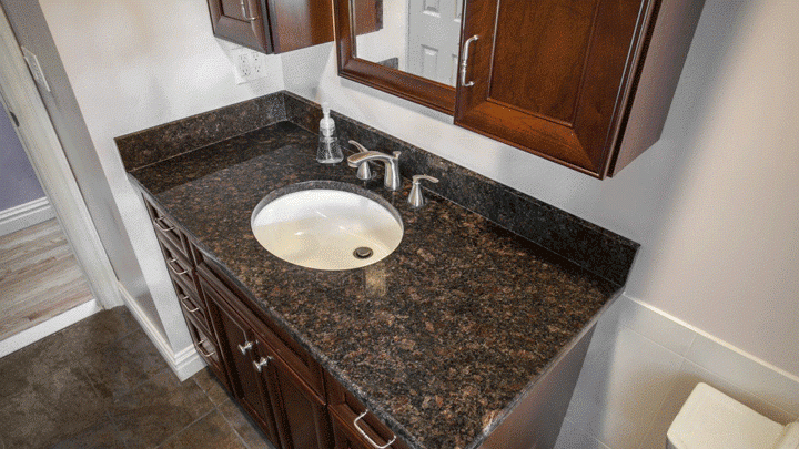 black granite countertops bathroom