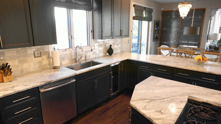 Countertops With Dark Cabinets, What Countertops Look Best With Dark Cabinets