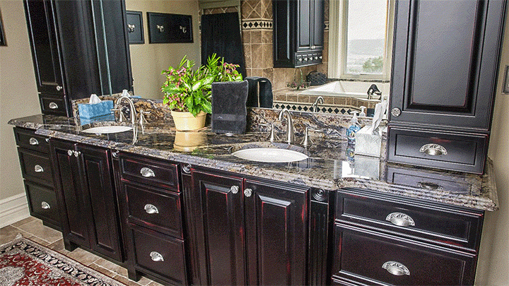 black granite countertops bathroom