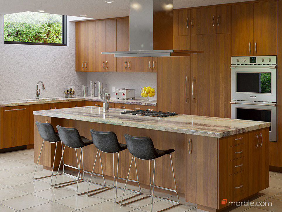 Beautiful Granite Counters to Pair with Oak