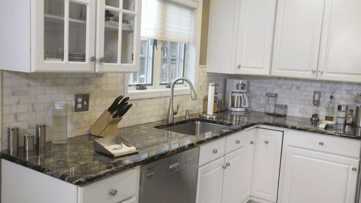 Top 5 Kitchen Countertop Choices For, Black And Brown Granite Countertops With White Cabinets