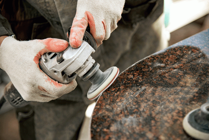 Polish Your Granite Countertops, Cutting Granite Countertops With Angle Grinder