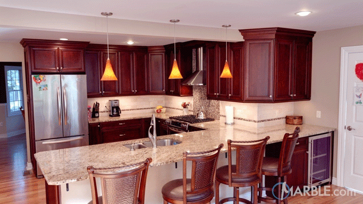 Cherry Kitchen Cabinets And Granite Countertops Things In The Kitchen   3914840 