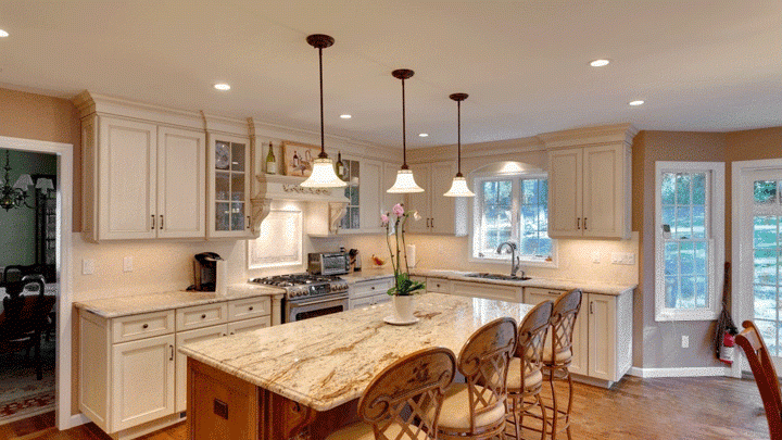 Top 5 Kitchen Countertop Choices For, White Kitchen Cabinets With Dark Brown Granite Countertops