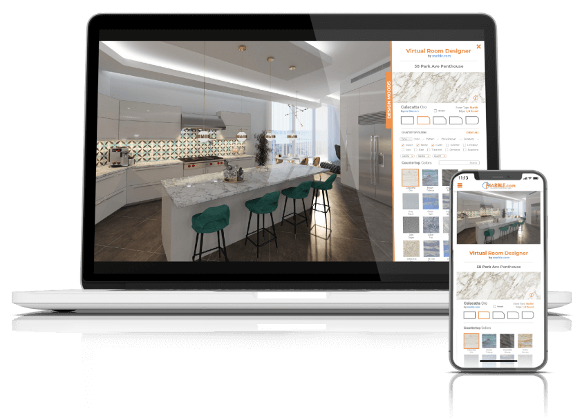 virtual room UI on a mac and iphone