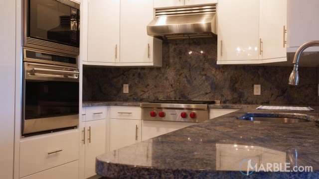 Blue Bahia Countertop in a Modern Kitchen