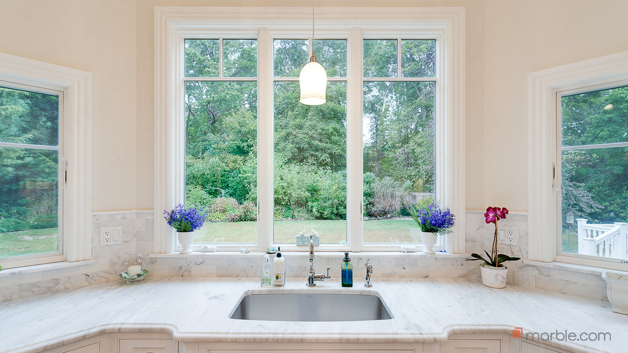 Classic White Quartzite Countertop In A Beautiful Dream Kitchen | Marble.com