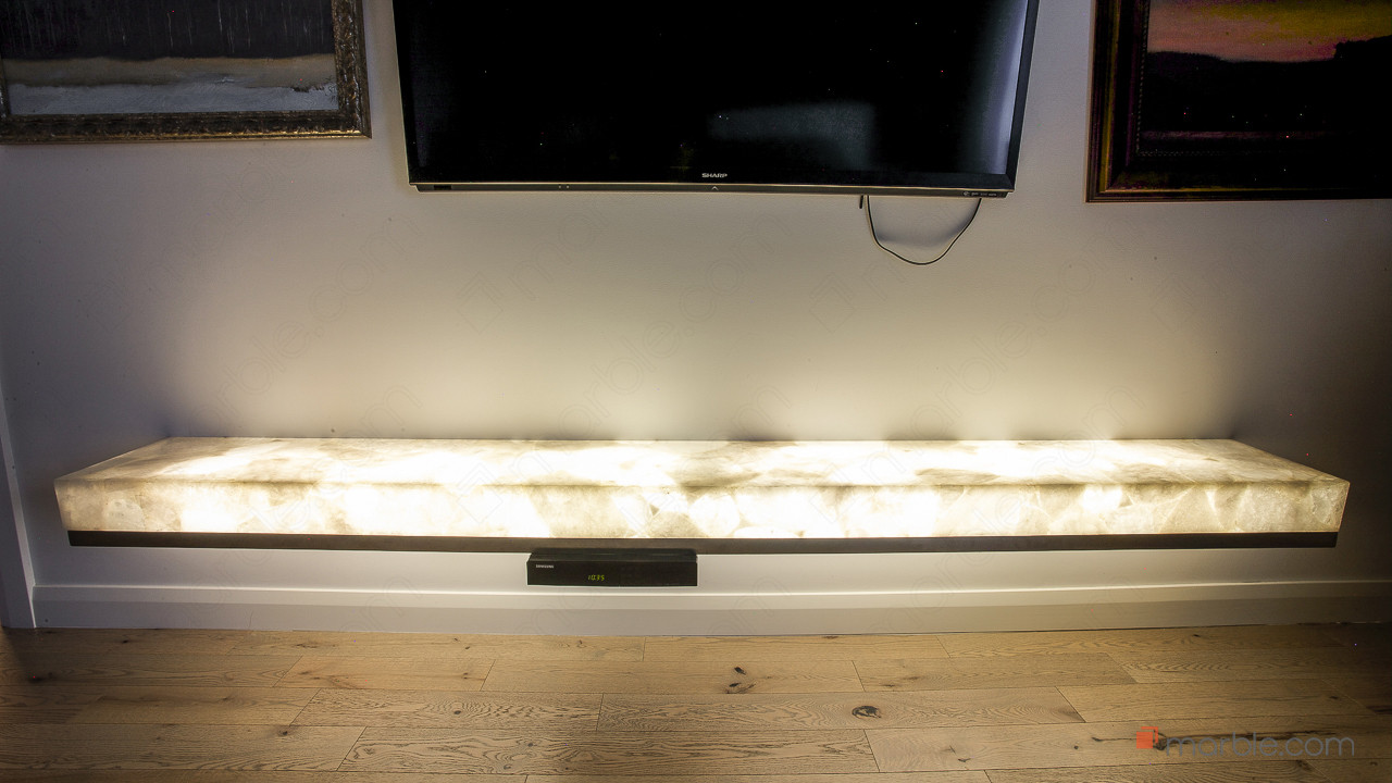 Light Pistachio Backlit Onyx Seat / Shelf | Marble.com