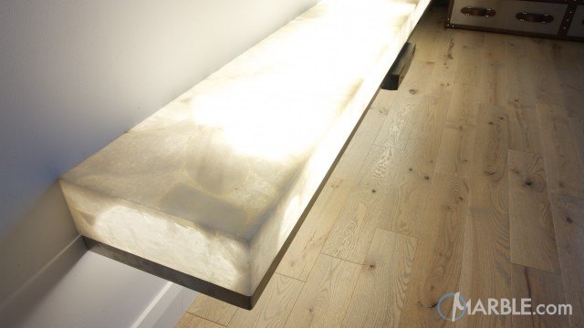Light Pistachio Backlit Onyx Seat / Shelf
