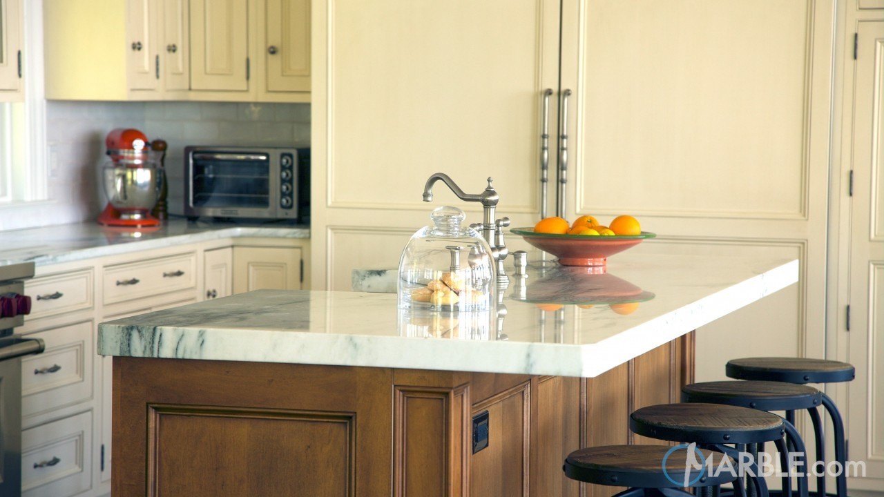 Mountain White Danby Marble Kitchen