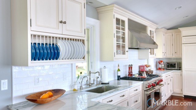 Mountain White Danby Marble Kitchen
