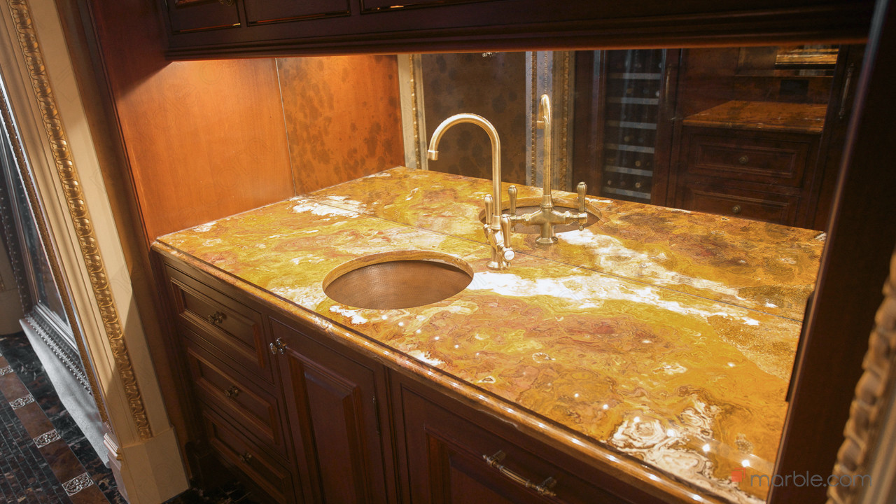 Multi Brown Gold Onyx Butler Pantry | Marble.com