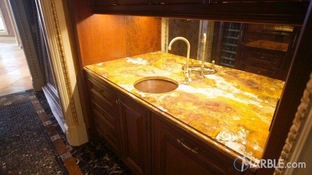 Multi Brown Gold Onyx Butler Pantry