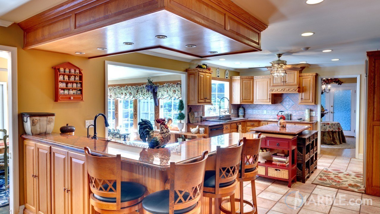 Red Dragon Granite Counters In A Country Kitchen Marble Com