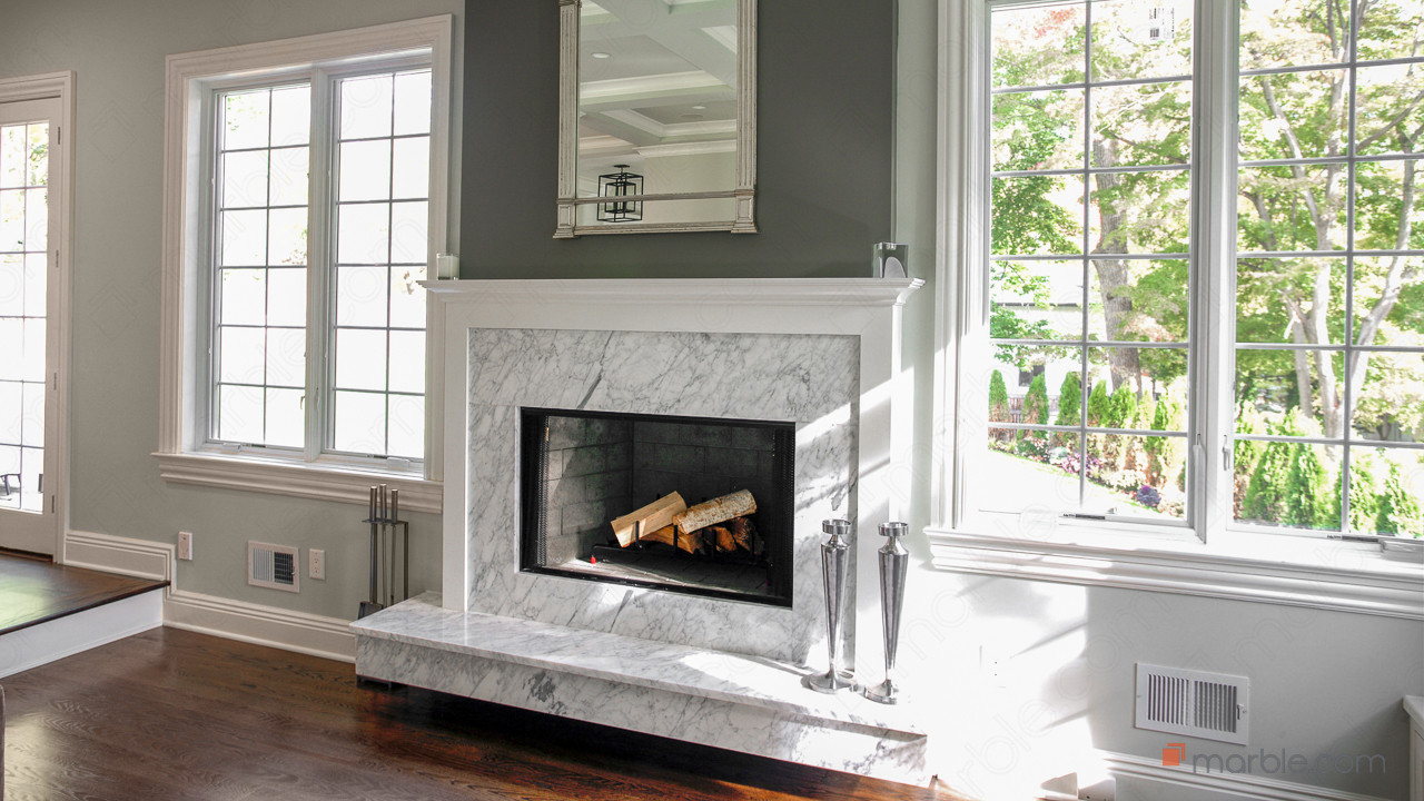 Super White Quartzite Fireplace | Marble.com