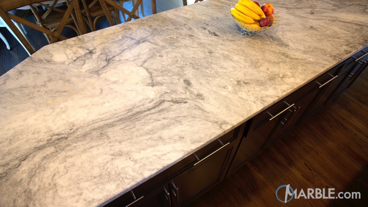Super White Quartzite Kitchen Countertops