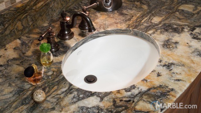 Blue Fire Granite Bathroom