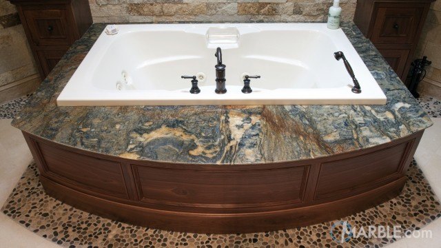 Blue Fire Granite Hot Tub Surround