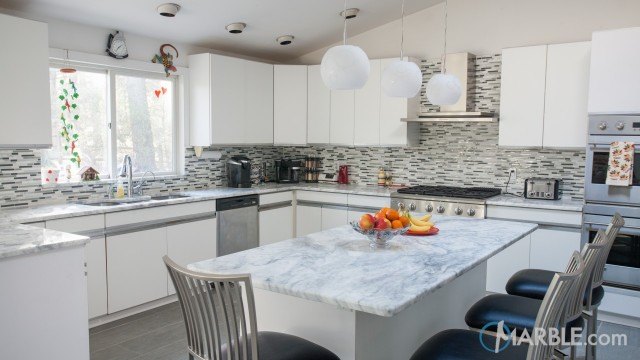 Classic White Quartzite Kitchen