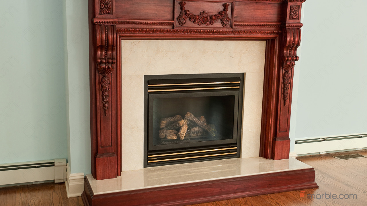 Crema Marfil Marble Fireplace | Marble.com