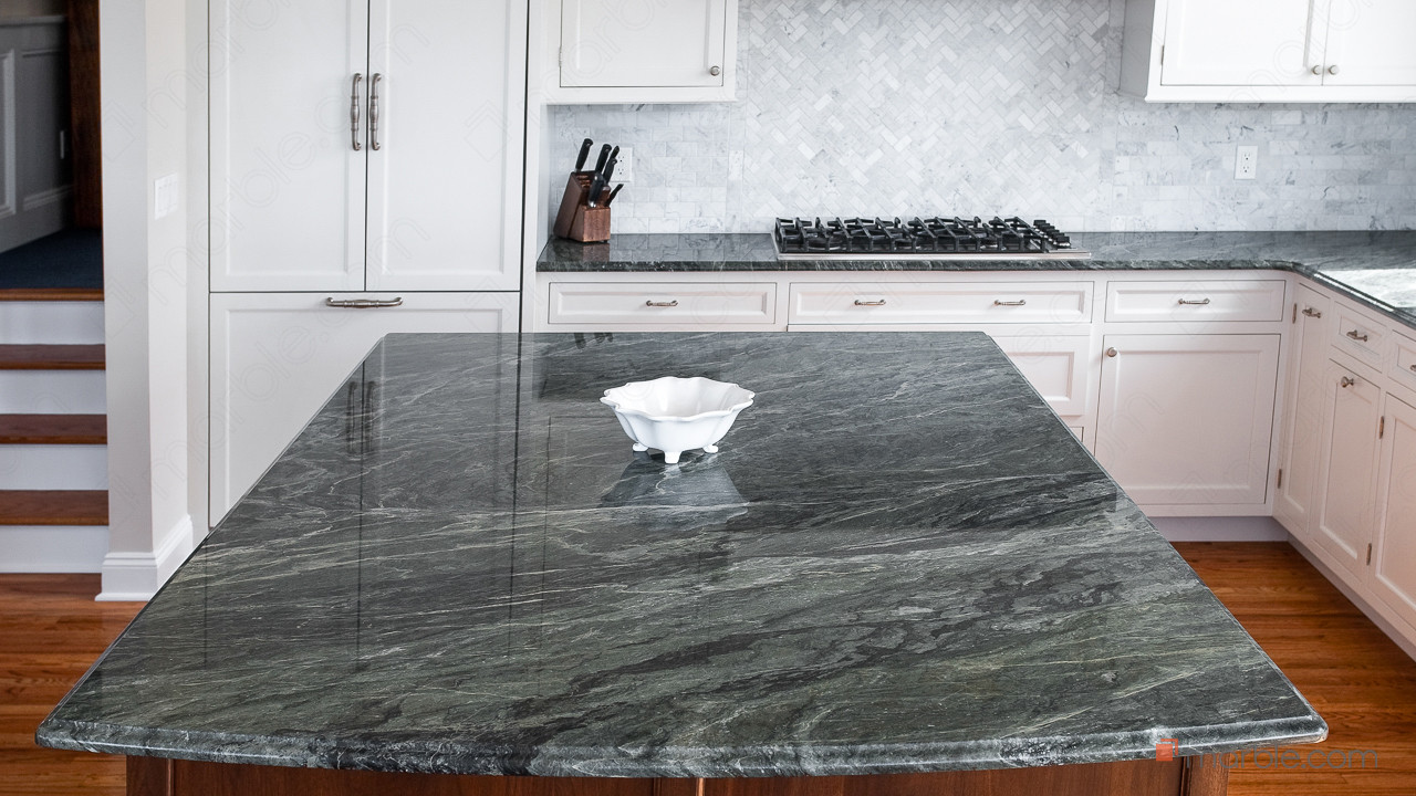 Green Ocean Granite Kitchen | Marble.com