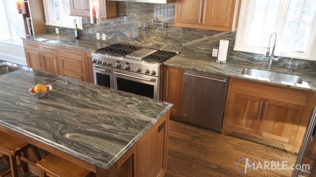 Iguana Green Granite Kitchen