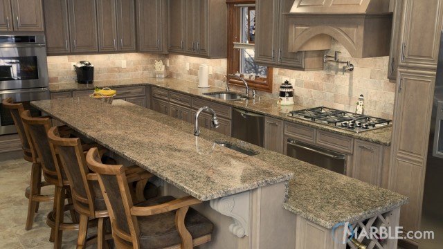 Key West Gold Granite Kitchen