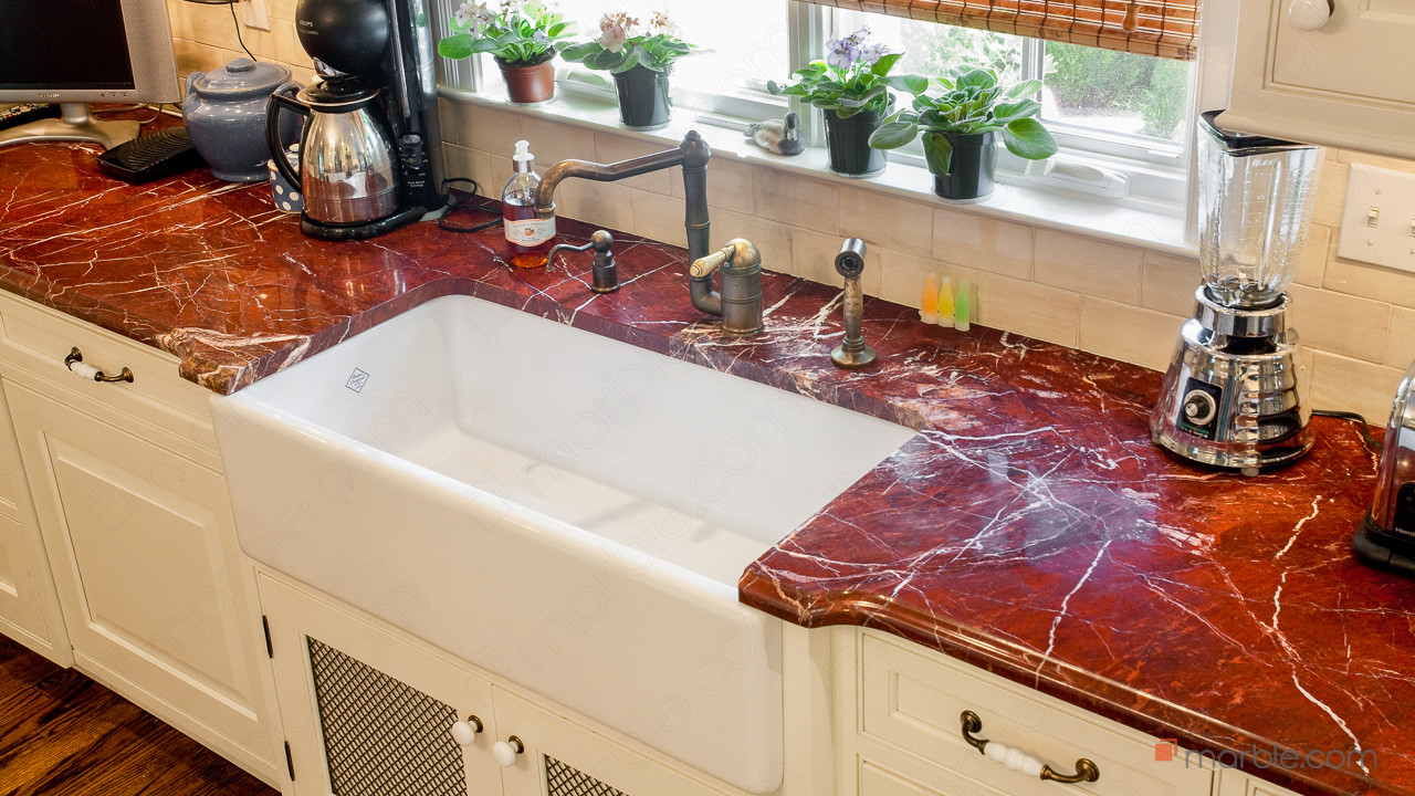 Red Ravel Granite Kitchen | Marble.com
