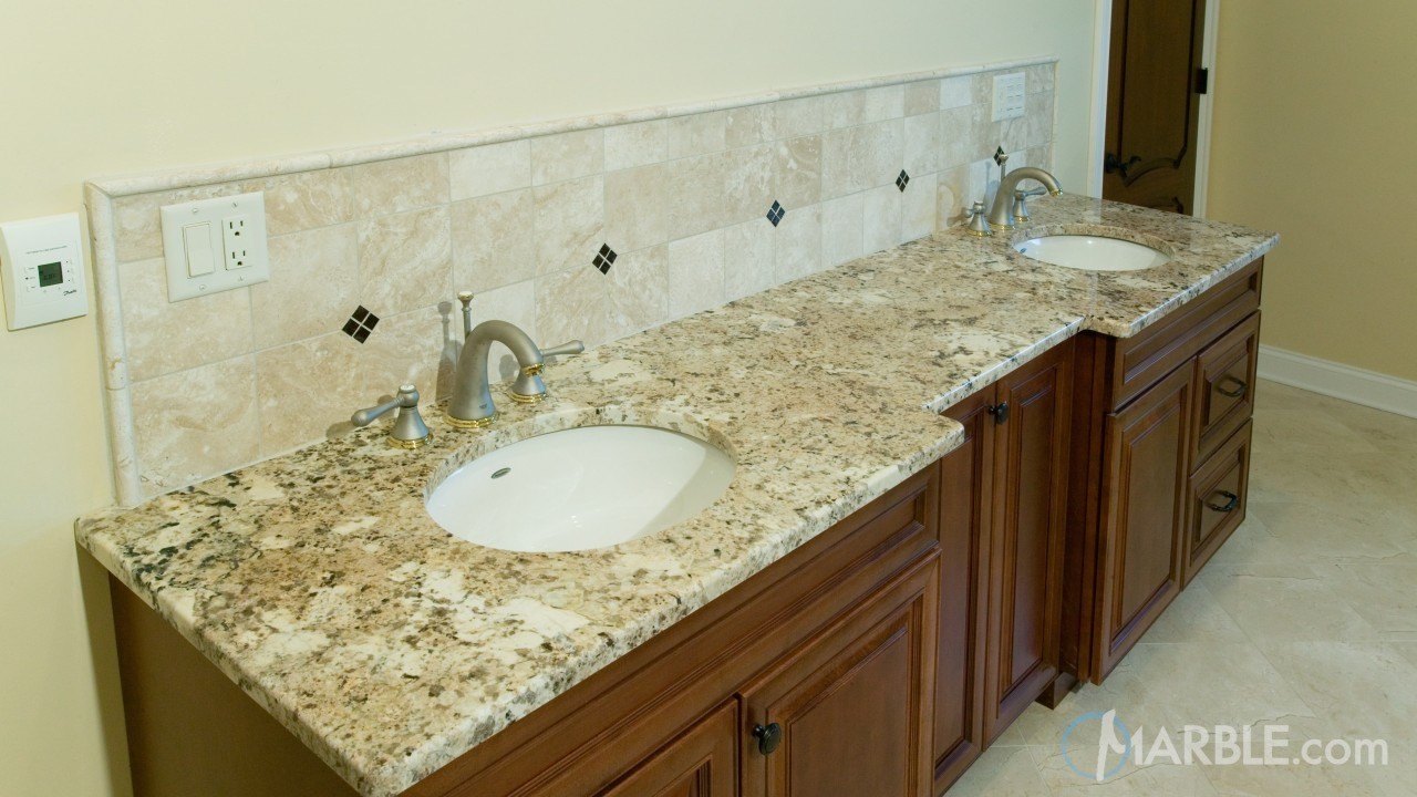 White Torroncino Granite Bathroom | Marble.com