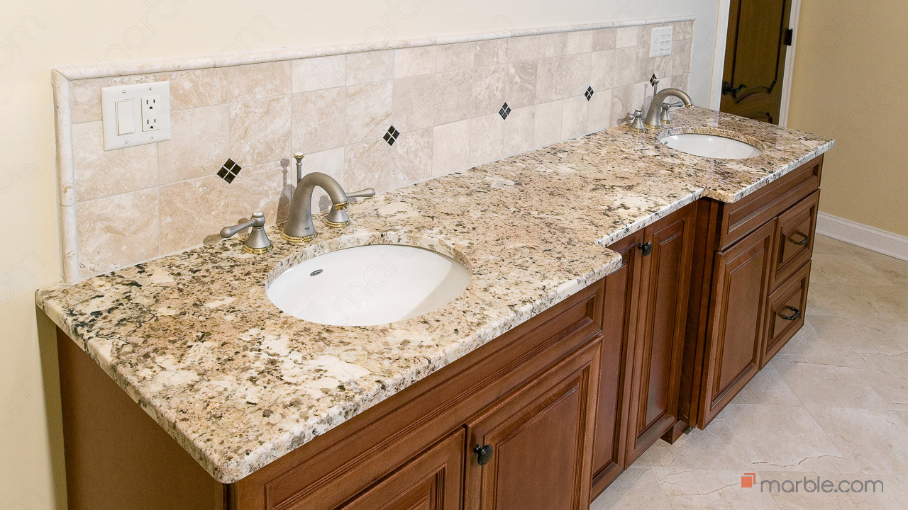 White Torroncino Granite Bathroom | Marble.com