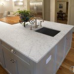 White Carrara Marble & Oscuro Mist Satin Granite Kitchen ...