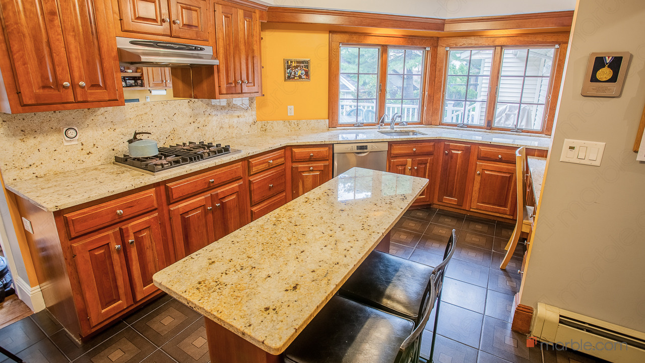 Colonial Gold Granite Kitchen Countertops | Marble.com