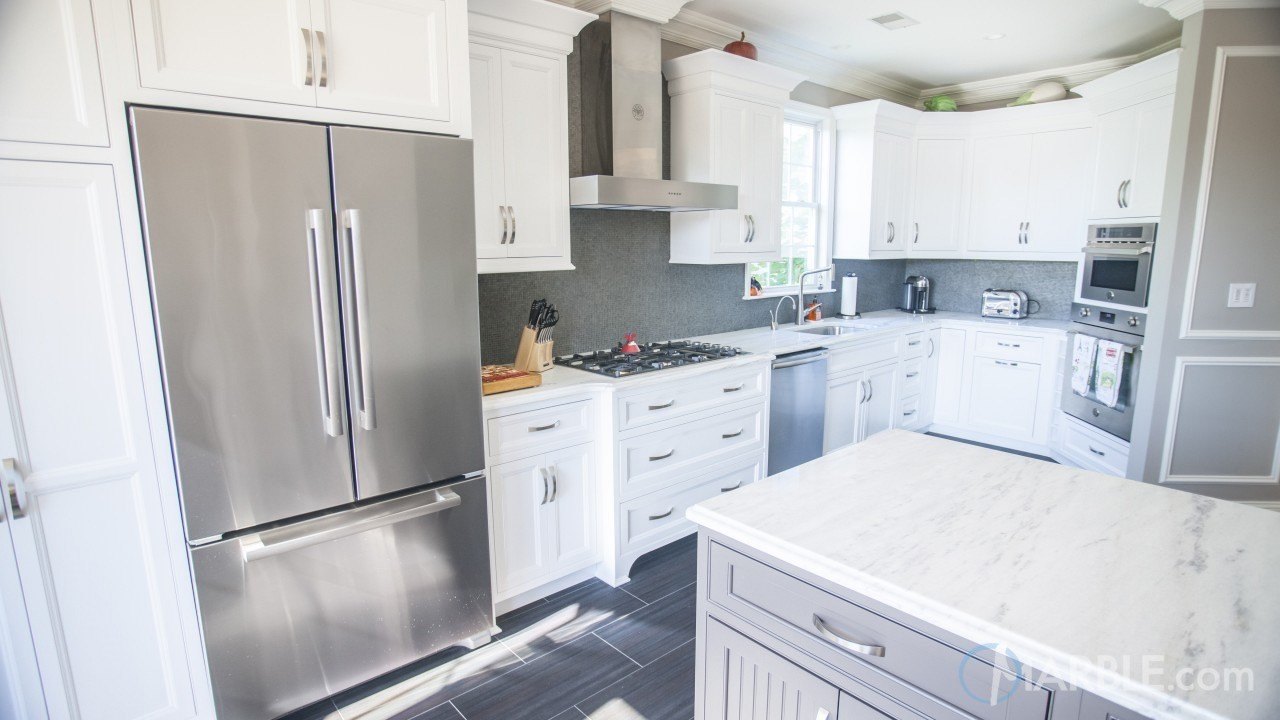 Classic White Quartzite Kitchen Counter