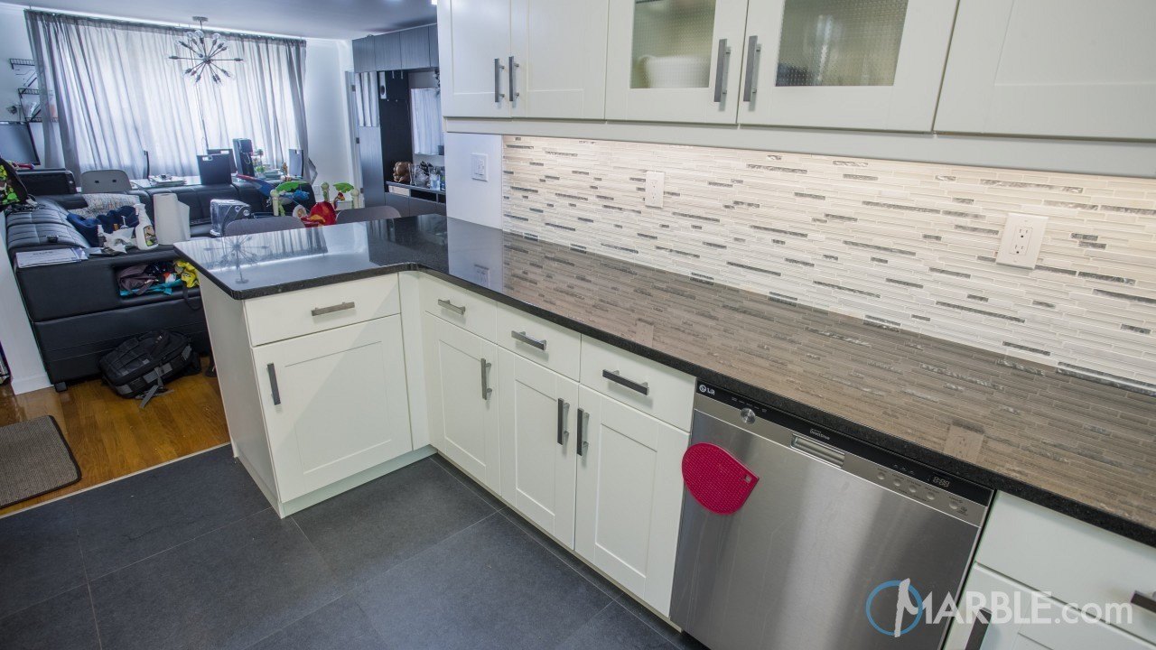 Black Galaxy Granite Kitchen Countertop | Marble.com