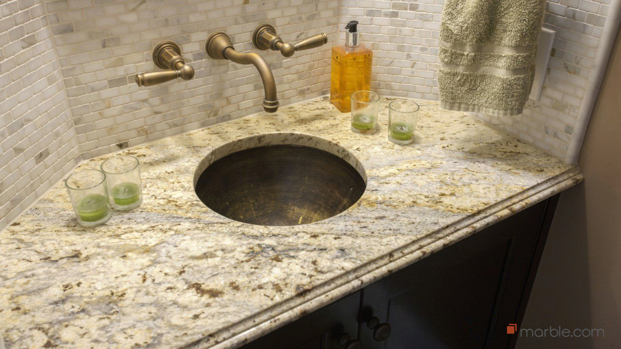 Colonial Cream Granite Bathroom | Marble.com