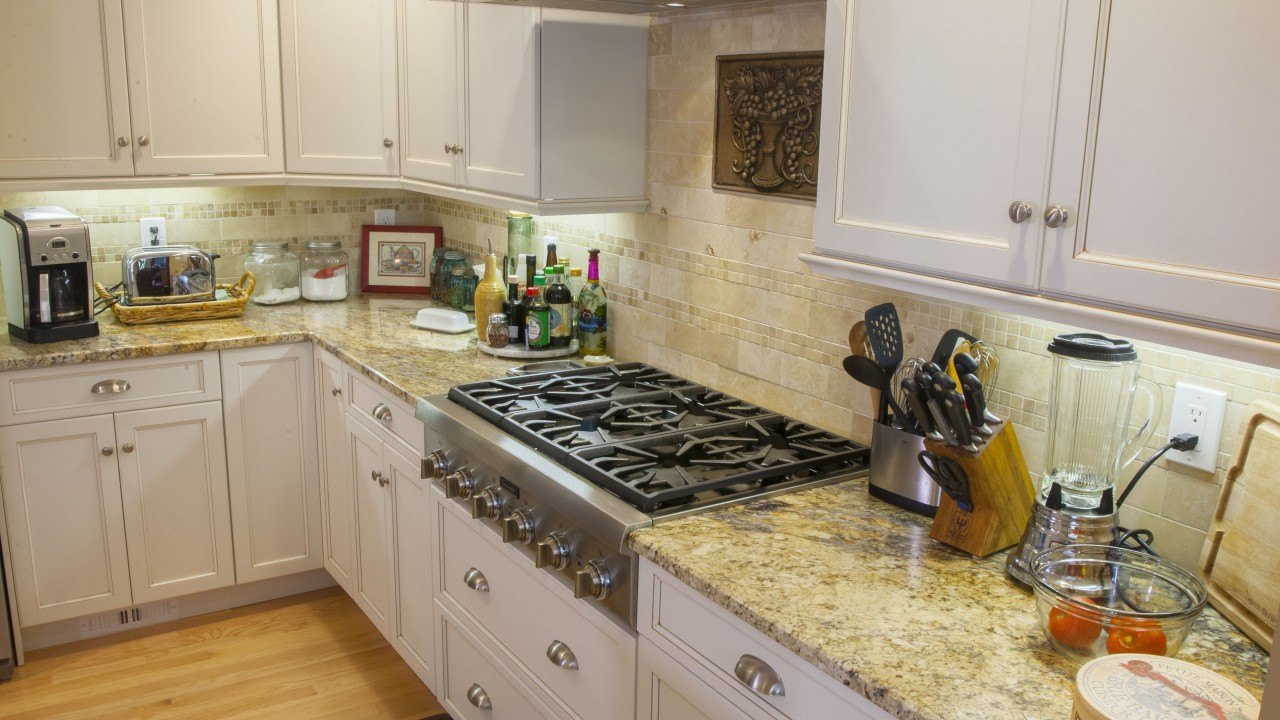 Yellow River Granite Kitchen Countertops With A Large Island