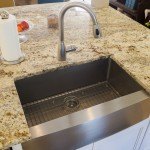 Yellow River Granite Kitchen Countertops with a Large Island