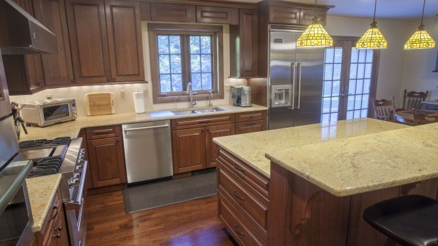 Madura Gold Granite Kitchen Countertop & Two Tier Island