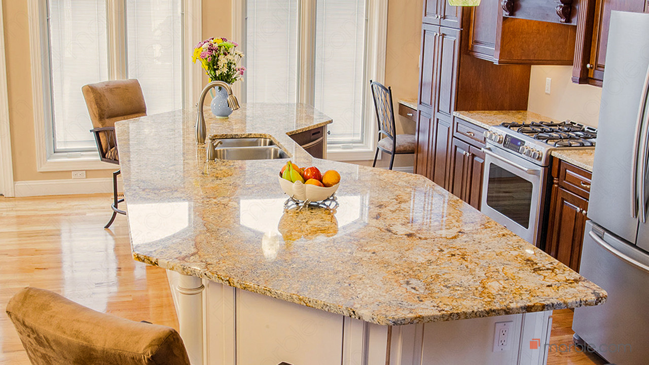 Golden Silver Kitchen Granite Countertops | Marble.com