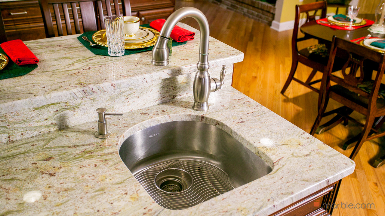 Ambrosia White Granite Kitchen | Marble.com