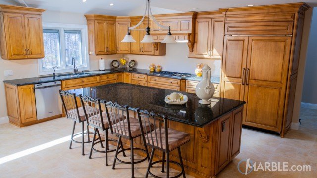 Original Peacock Green Granite Kitchen