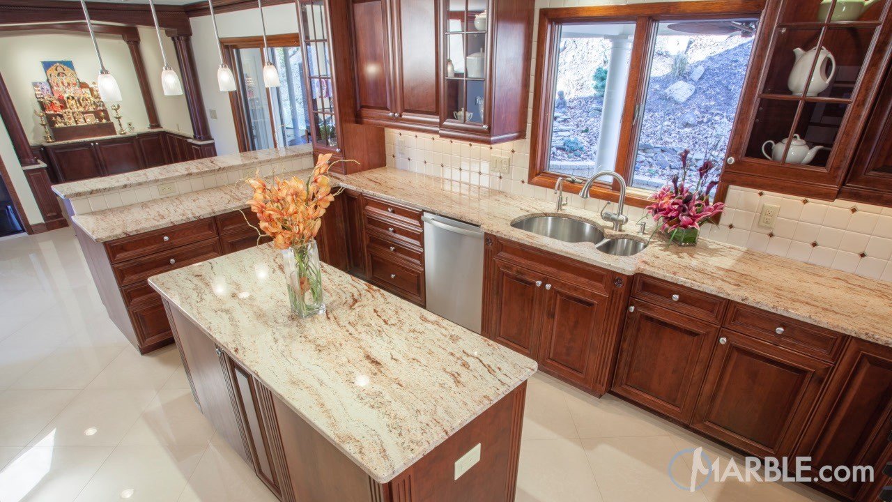 Ivory Brown Kitchen Granite Counters Marble Com