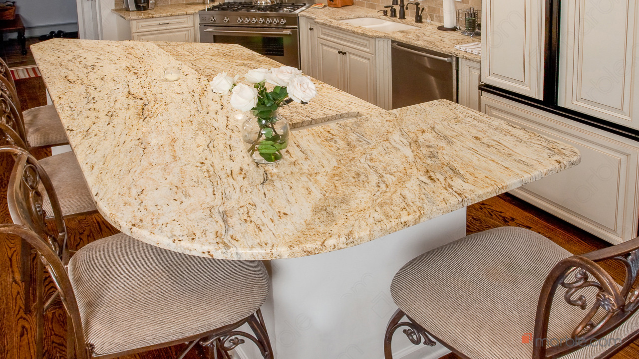 Colonial Gold large Kitchen Granite Countertops | Marble.com