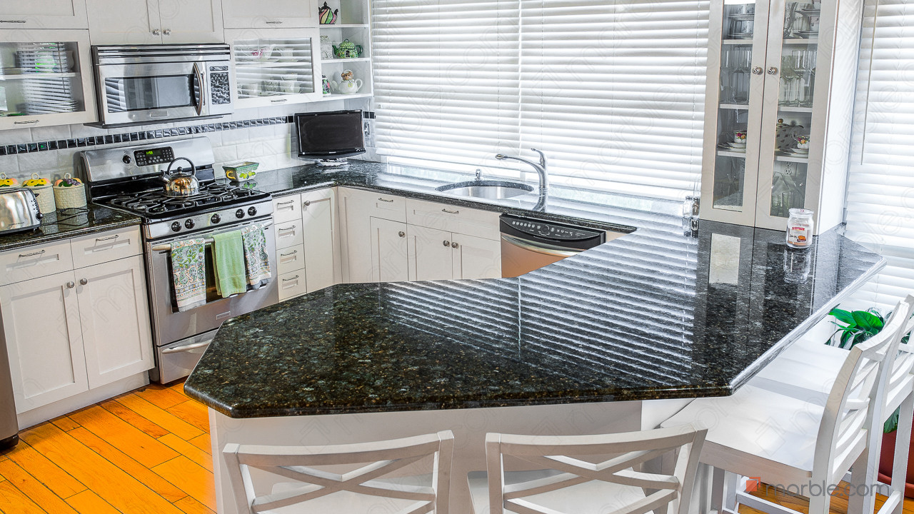 Butterfly Green Granite Kitchen | Marble.com