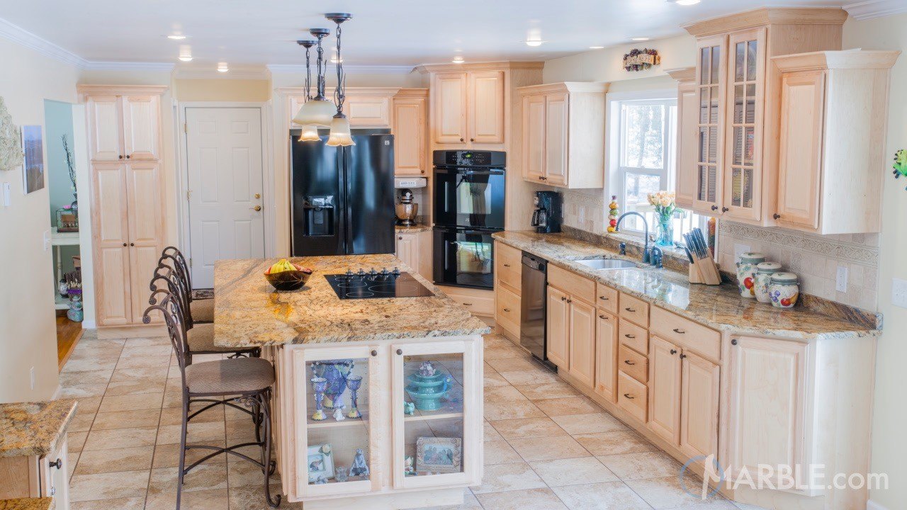 Atlantis Granite Countertops with a Large Island