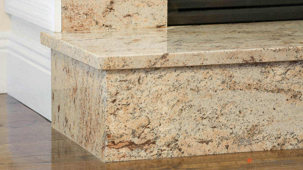 Ivory Brown Granite Fireplace | Marble.com