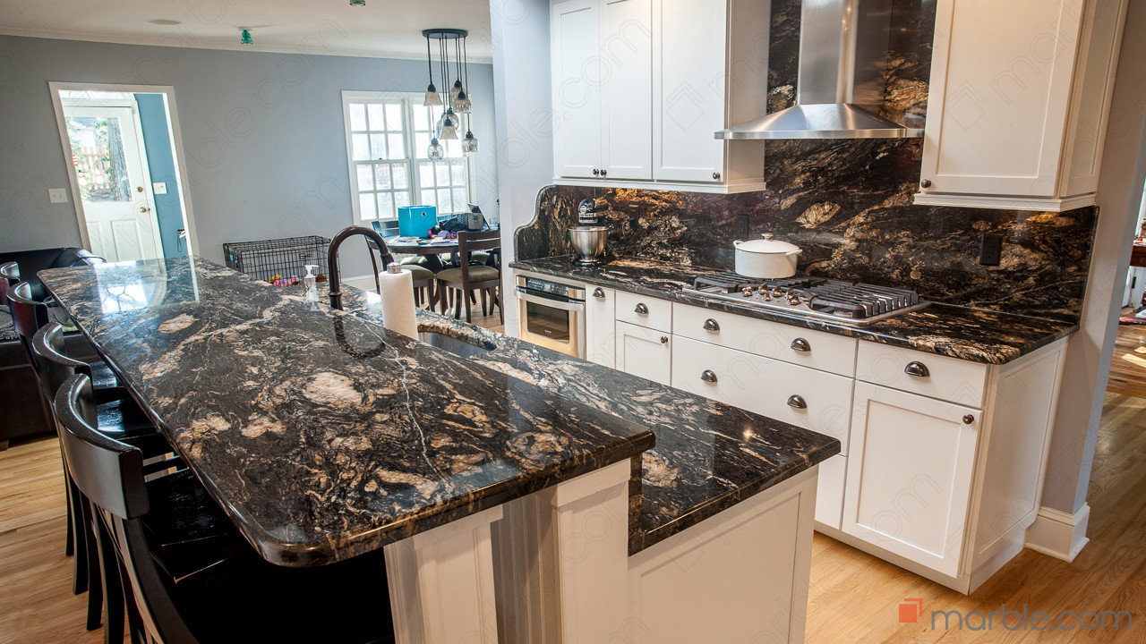 Titanium Black Granite Kitchen Countertops | Marble.com